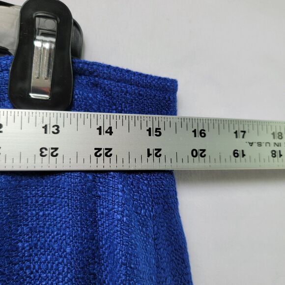 Hobbs London Cobbalt Blue Mini Skirt Invisible Zip Back Closure Women's Size 12 - Picture 7 of 7